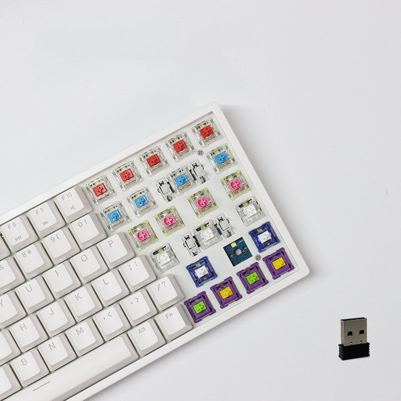 Mechanical Keyboard Customized Hot-swappable Axis Wireless Bluetooth 2.4G Rechargeable Backlight