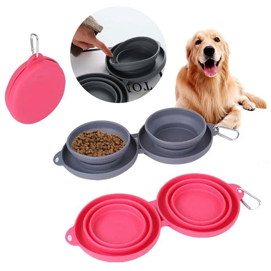 Double Bowl Pet Feeding Bowl Pets