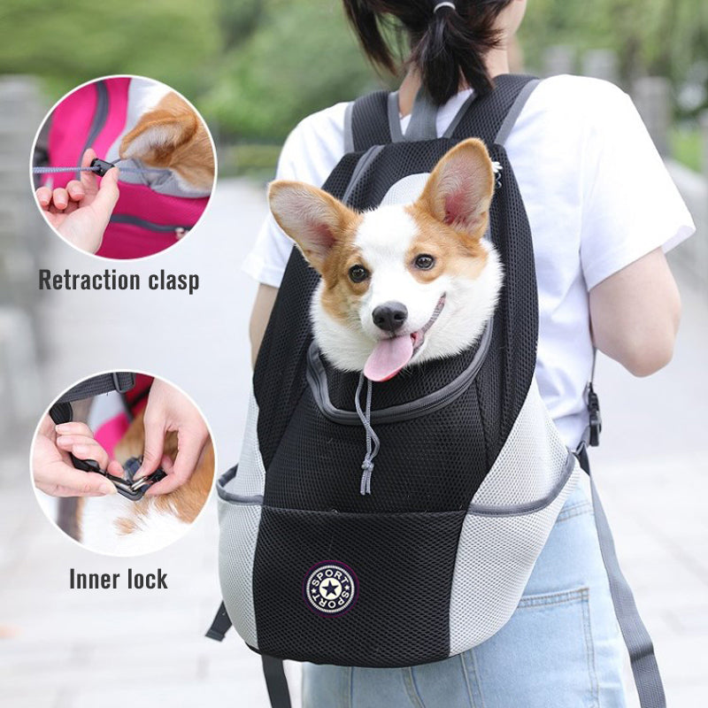 Pet Dog Carrier For Backpack Out Double Shoulde